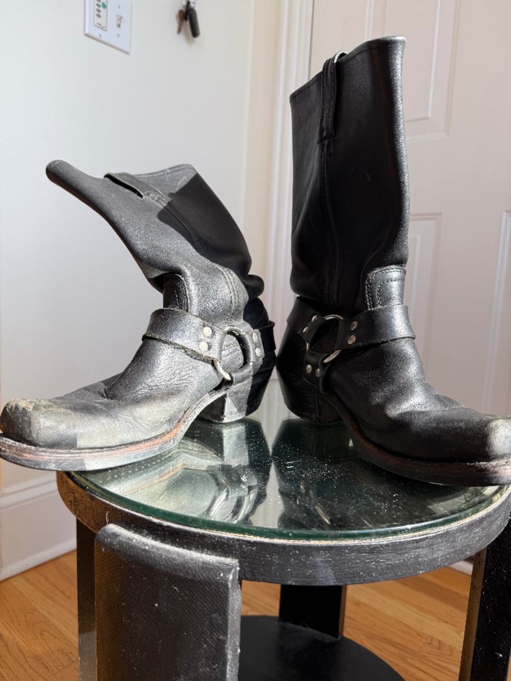 VINTAGE CLASSIC Frye Harness 12R Women's Black Boot